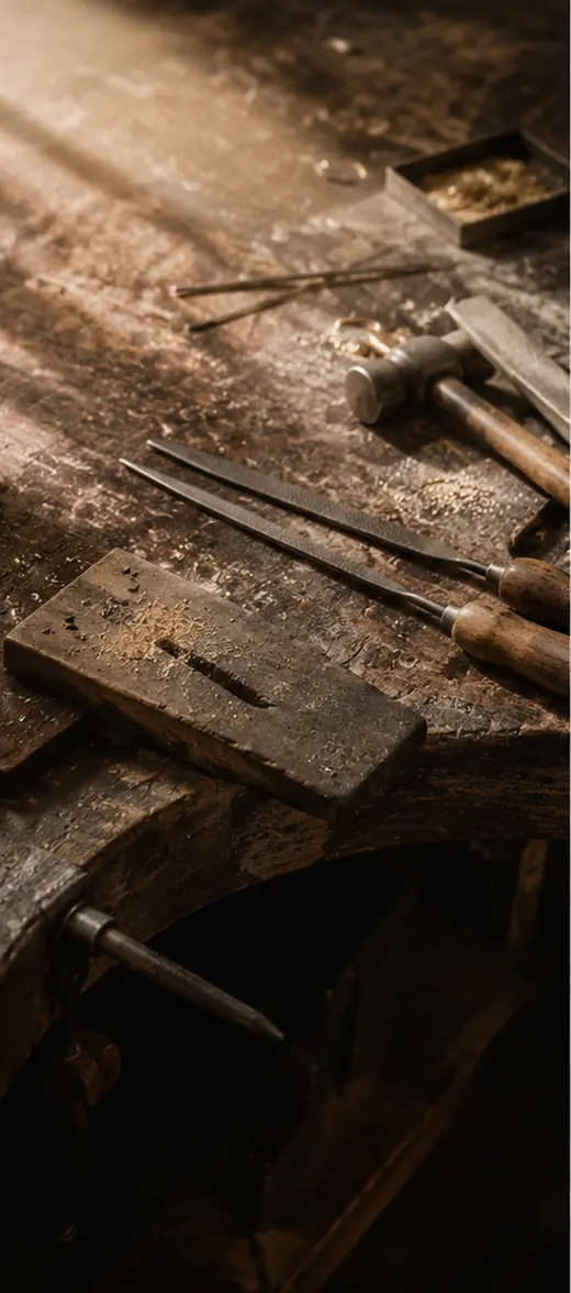 Files, pegs and gold dust — where it starts.